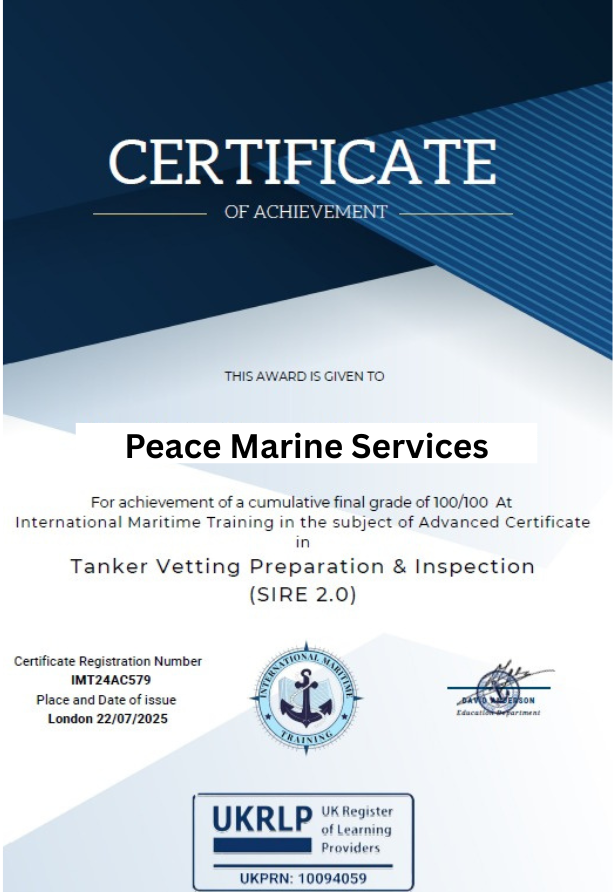 international maritime training tanker vetting preparation and inspection