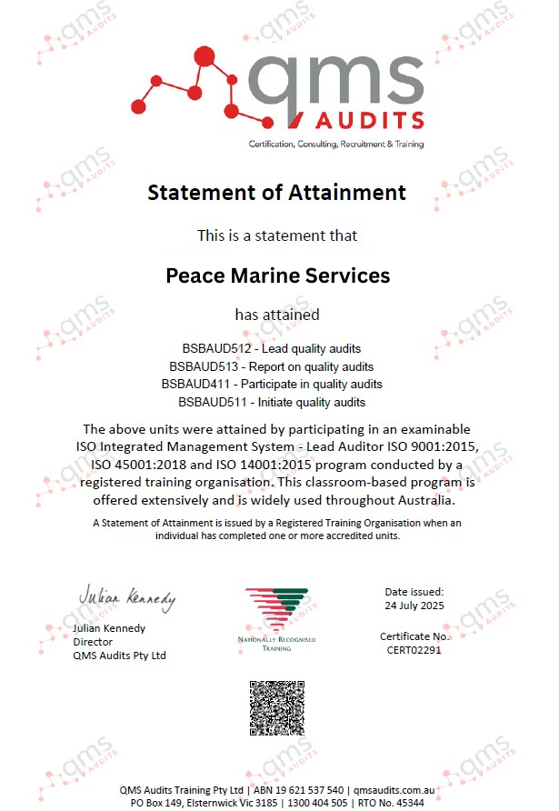 qms audit certificate